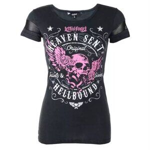 Lethal Angel Heaven Sent Hell Bound Skull Tee Biker Grunge Metal